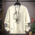 Autumn Men's Sweatshirt Sketch Cat Print Long Sleeve T-shirt Fashion Men's Clothing Black O Neck Harajuku Exclusive Design Top