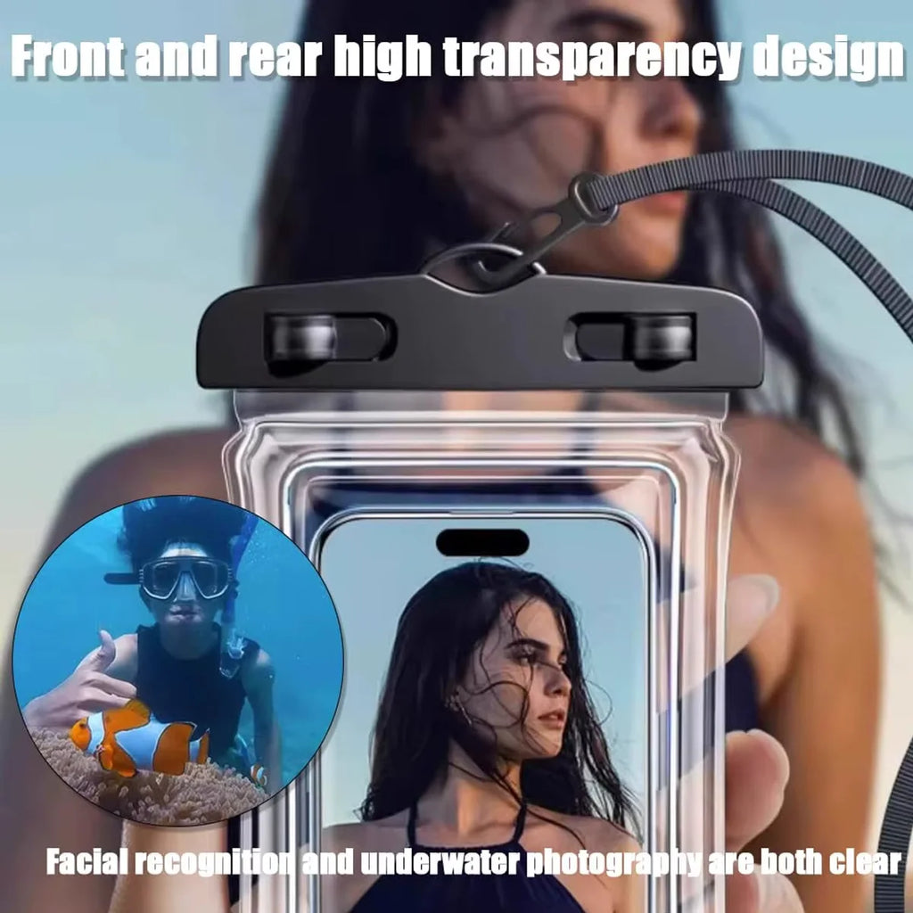 10/1PCS Transparent Waterproof Mobile Phone Pouch Neck Hanging Touchable