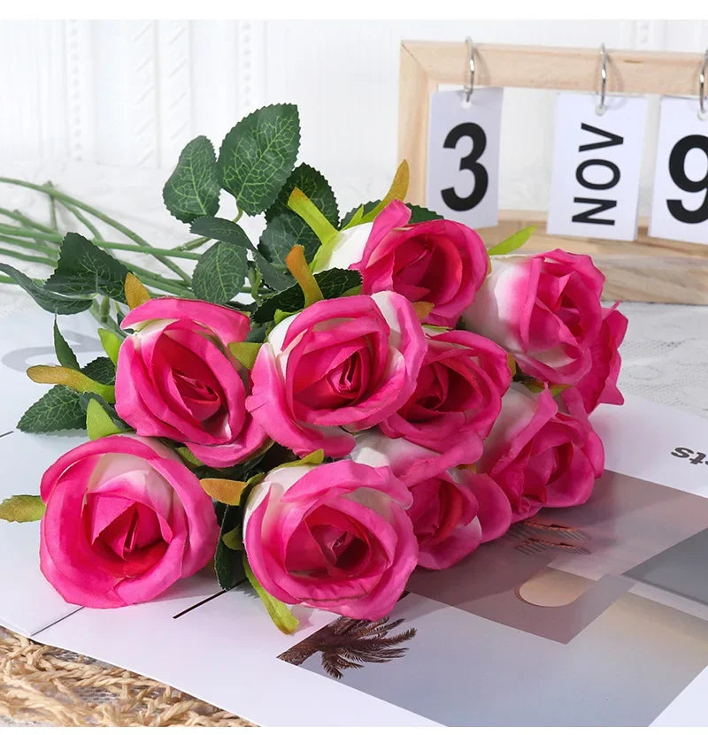 Simulated Single Rose Living Room Dining Table Decoration Artificial Flower Ornaments Wedding Decoration Home Decor