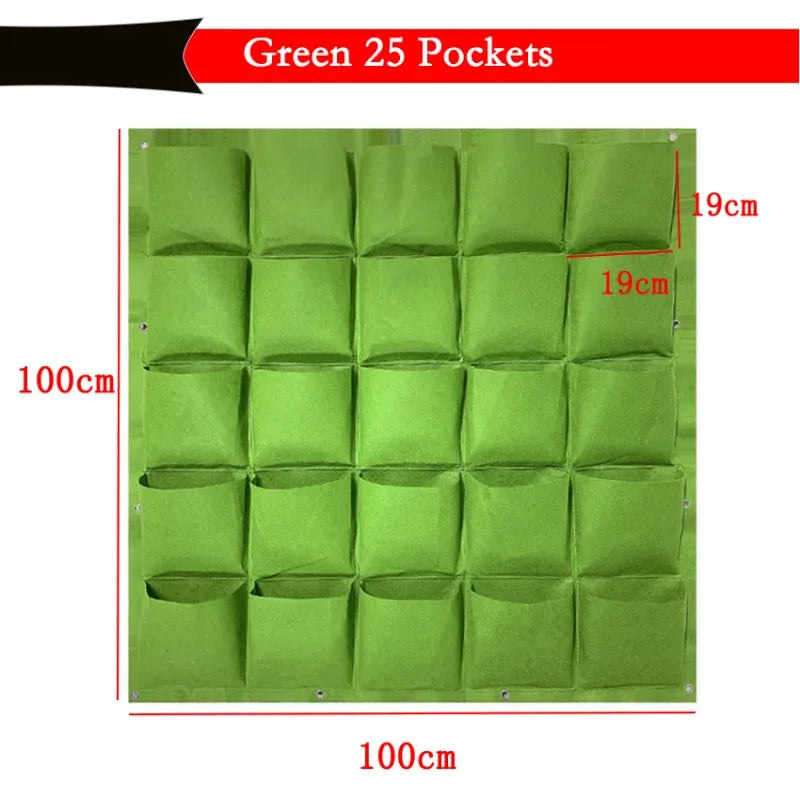 Wall Hanging Pockets Planting Bags Flower Pot Home Garden Grow Bag Garden Planter Vertical Seedling Plant Pot Home Decor Supply