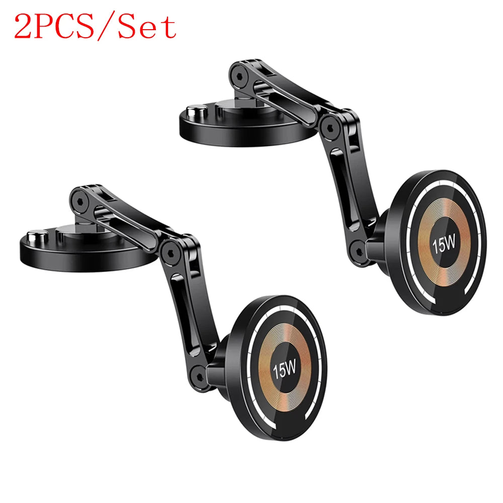 Magnetic Car Phone Holder Wireless Charger Phone Stand Rotation Mobile Phone Holder Fast Charging for IPhone 16 15 14 13 xiaomi
