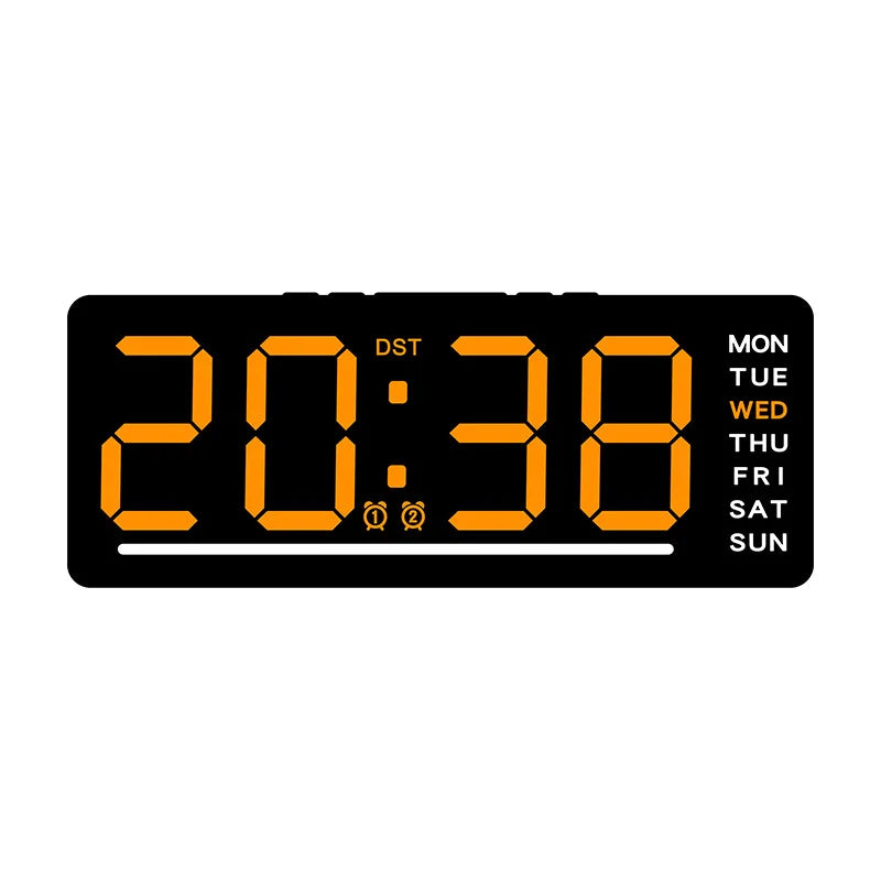 USB Powered Digital Alarm Clock TEMP Date Week Dual Alarm 5 Levels Brightness Snooze Table Clock 12/24H Night Mode LED Clock