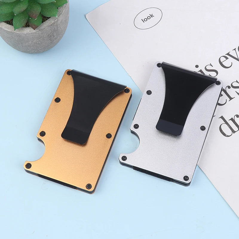 RFID Minimalist Wallet Men Women Slim Credit Card Holder With Money Clip Anti Theft Design For Commuting BusinessGood Quality
