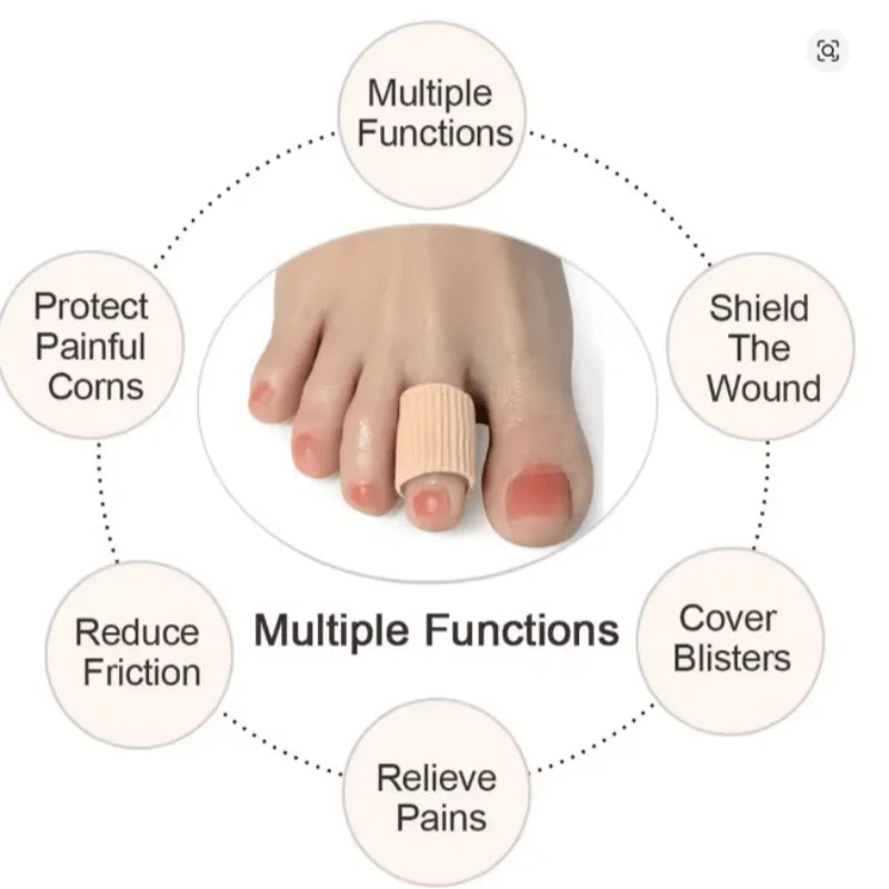 Gel Toe Cover Elastic Fiber Finger Protective Tube Toe Protection Pipe Reduce Friction Silicone Foot Protector Feet Care Parts