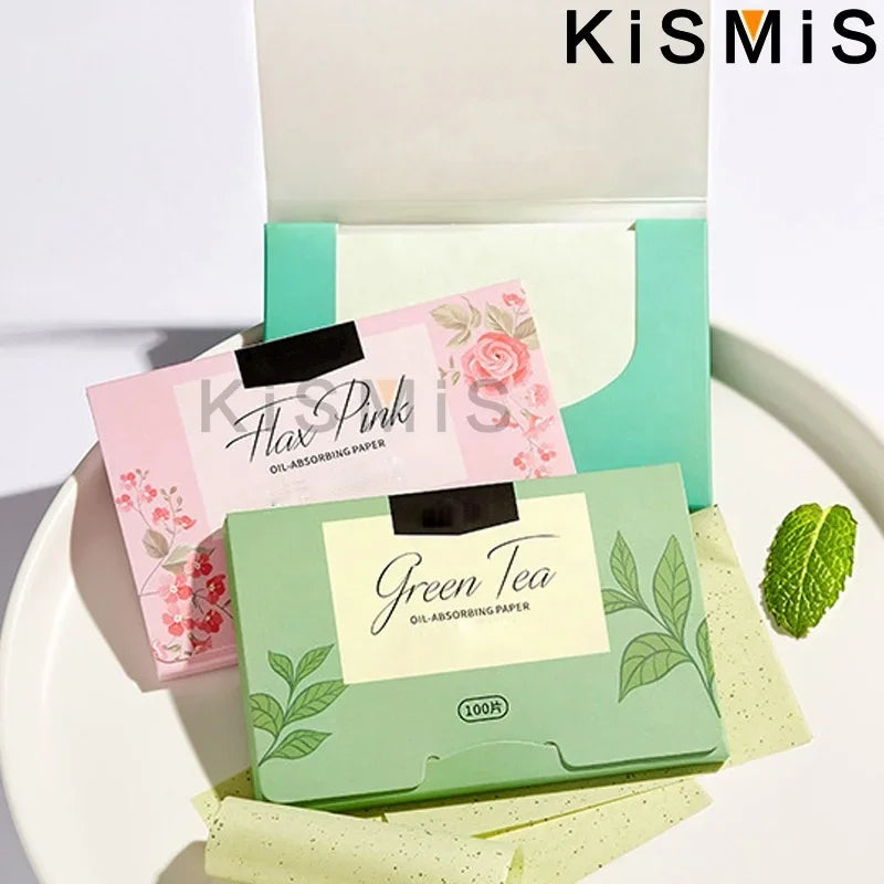 100 Sheets Oil Blotting Paper for Face Absorbs Excess Shine and Oil Portable Matte Facial Tissues for Oily Skin Care