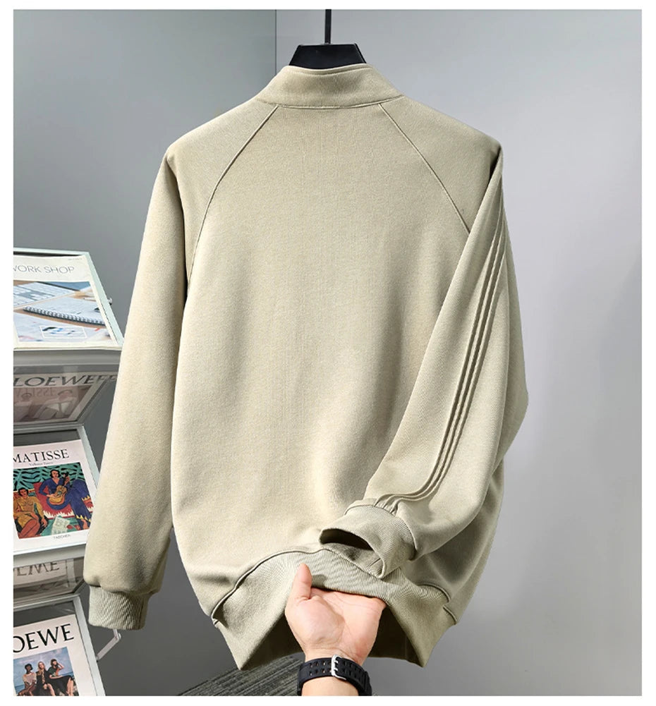 Harajuku Vintage Stand-up Collar Sweatshirts Men 12XL Plus Size Sweatshirt Spring Autumn Pullover Big Size 10XL