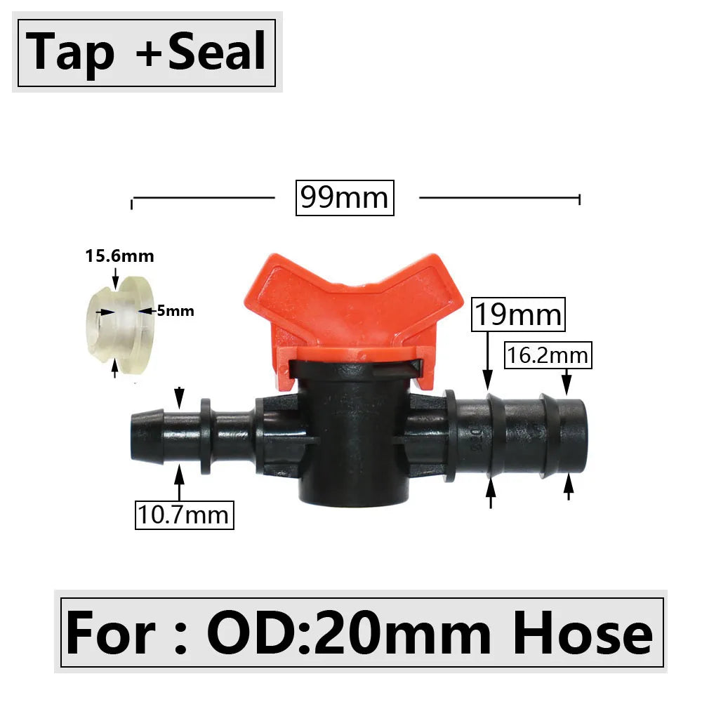 4/8/10/12/16/20/25mm Hose Barbed Mini Valve Garden Tap Barb Connectors With 1/2 3/4 Inch Thread Drip Irrigation System Fitting