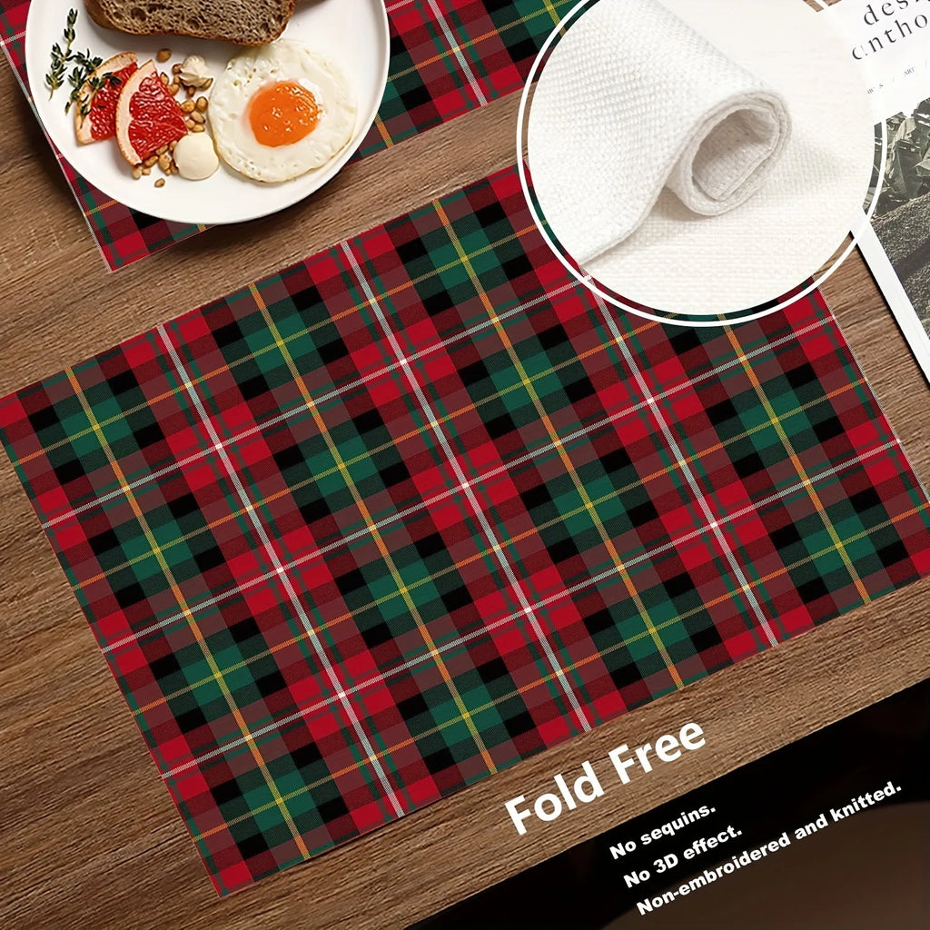 Christmas Plaid Linen Table Mats