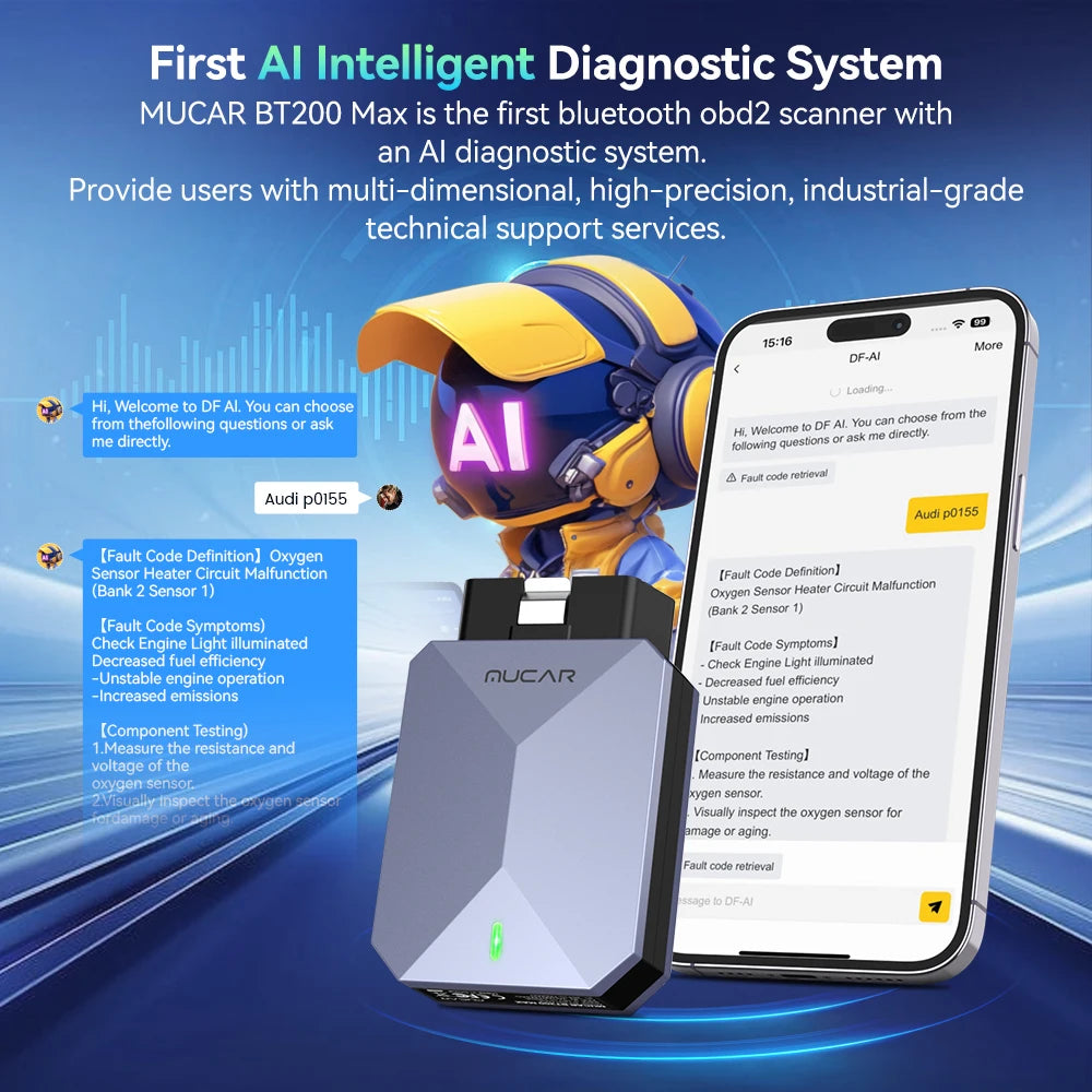 Mucar Bt200 MAX OBD2 Scanner Full System Diagnostic Tools
