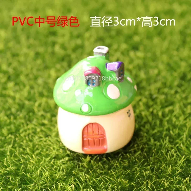 Mini Resin Moss Micro Landscape Decor Outdoor Fairy Miniature Garden Mushroom House Ornaments Handicraft Flower Pot Accessories