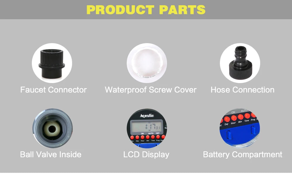 LCD Display Watering Timer Electronic Home Garden Ball Valve 0 Pressure Water Timer For Garden Irrigation Controller