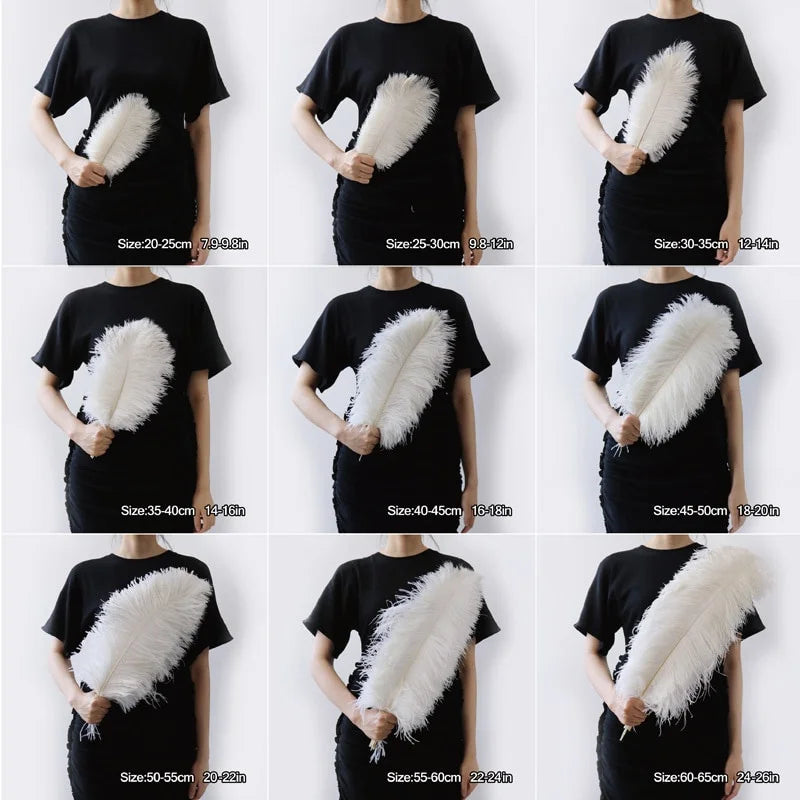 Wholesale 10PCS Natural Ostrich Feathers 15-55cm for Crafts Wedding Party Home Decor Ostrich Plumes Table Centerpiece Feather