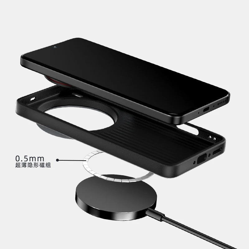 For Vivo X200 Ultra Case Magsafe Slim Rigid Alloy Lens Magnetic Wireless Charger Carbon Fiber Phone Case Cover Shell Vivo Grip