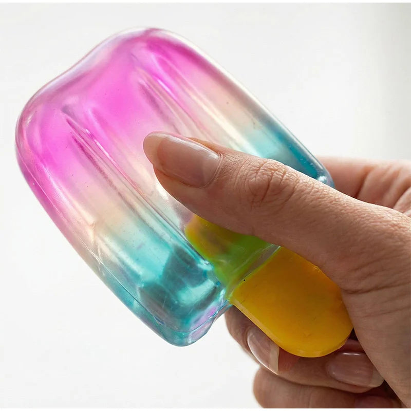 Schylling Nee Nice Cube Squishy Shiny popsicle design Slow Rise Sensory Anti Anxiety Squeeze Toy for ADHD Adults Kids Desk Decor