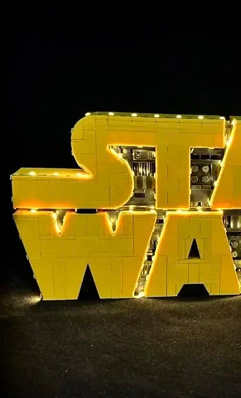 MOC Cosmic Battle logo (just LED lighting), 3D decorations for men and women children assembled blocks toys birthday gifts 75407