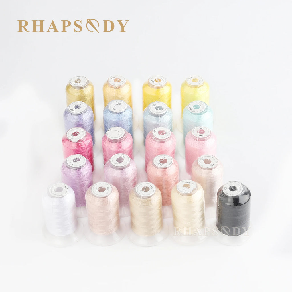 Rhapsody 40WT Polyester Embroidery Machine Thread 550Y 60 Colors Brother Babylock Janome Singer Pfaff Husqvarna Bernina Sewing