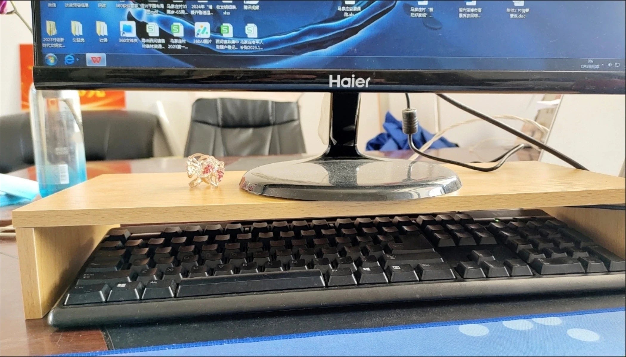 Monitor Riser Stand - Ergonomic Laptop Stand Desk Organizer Keyboard Storage