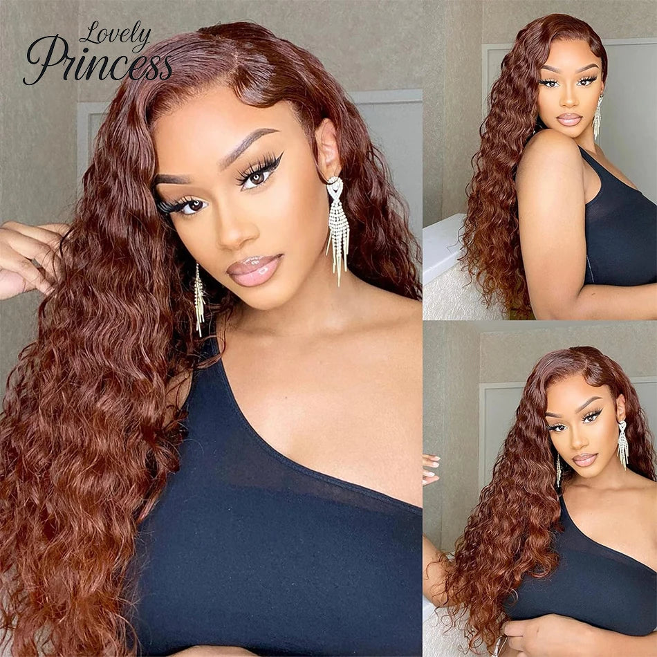 30 40 Inch Reddish Brown 13x6 Lace Frontal Wig 250 Density Colored