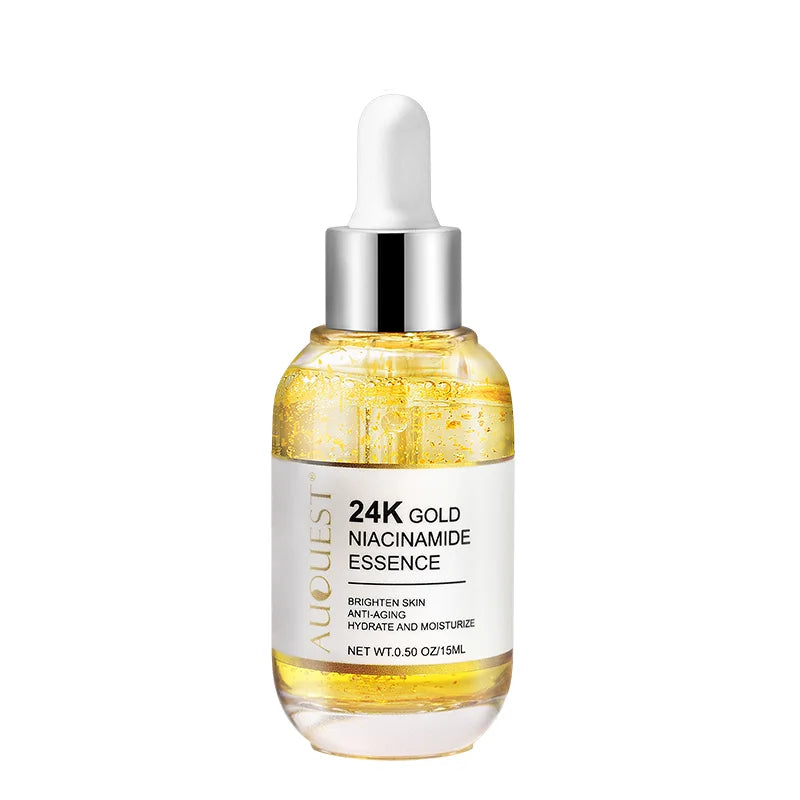 24k Gold Niacinamide Face Serum Whitening Moisturizing Dark Spot Removal Hyaluronic Acid Rejuvenation Facial Serum Skin Care