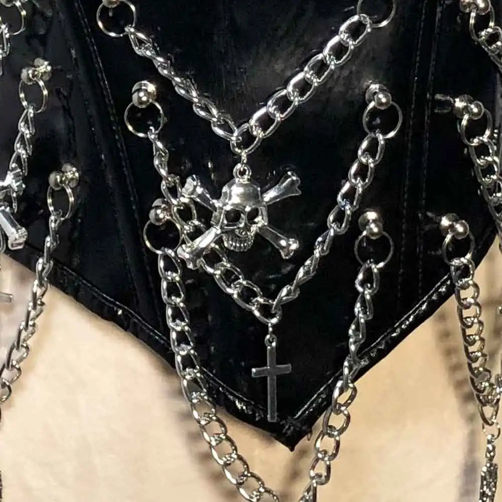 Goth Tops ALT Rave Outfits Punk Rock Clothes Y2K T-Shirt Emo