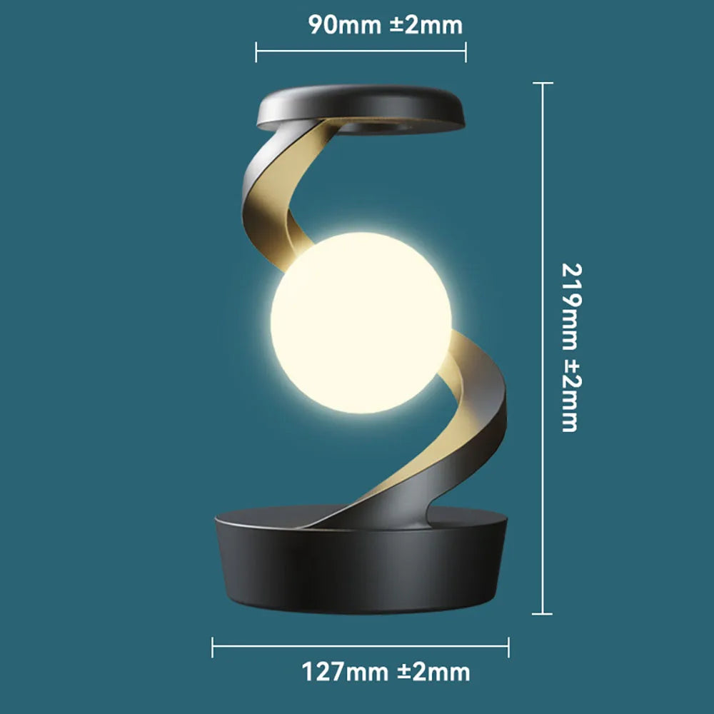 Creative Table Lamp, Rotating Floating lamp, 15W Wireless Charger, Mobile Phone Wireless Charger, RGB Atmosphere Night Light