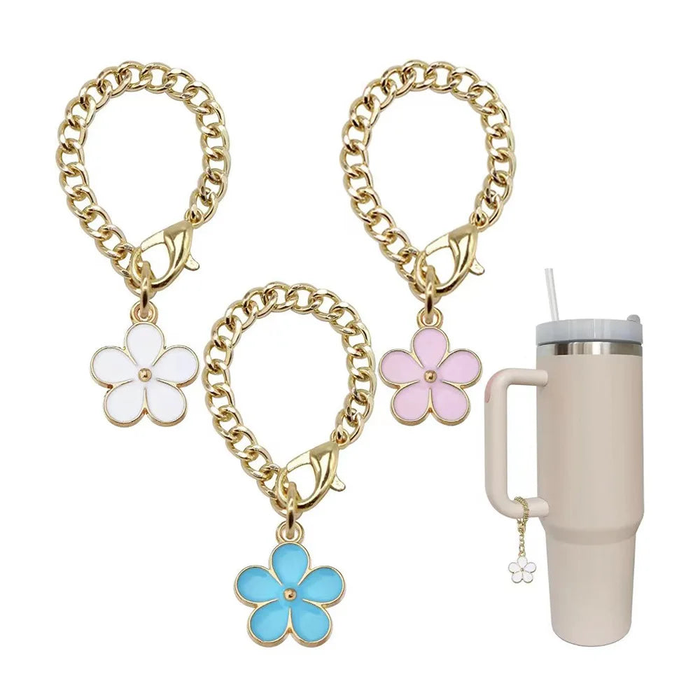 Heart Shaped Cup Letter Charm Chain Personalized Keychain Cup Accessories Jewelry Cute Pendant for For Stanley Cup Tumbler