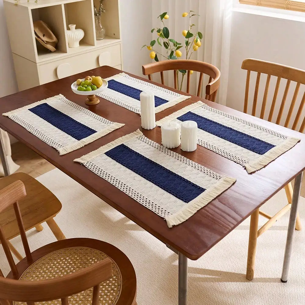 1/4/6pcs Farmhouse - Style Rectangular Placemats