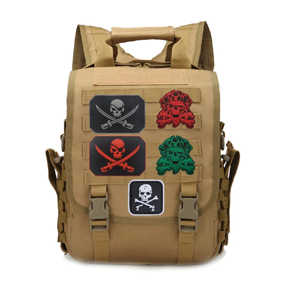 New Design Creative Pirate Captain Jack Soft PVC Armband Glow-in-the Dark Skull Tactical Morale Backpack Patches for Clothing