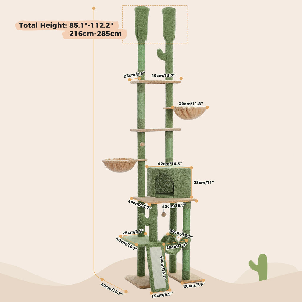 Cactus Cat Tree Floor to Ceiling Cat Tower 7