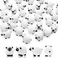 20Pcs Mini Sheep Figurines Miniature Tiny Sheep Mini Plastic Sheep Resin Figurine for Fairy Garden Micro Landscape Decor