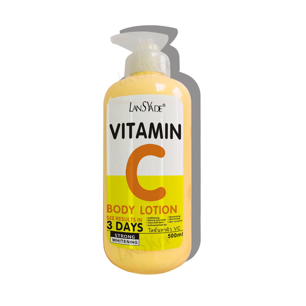 500ml Vitamin C Body Cream Whitening Hydroxy Acids VE Remove Acne Marks Deep Moisturizing Lightening Body Lotion Skin Care