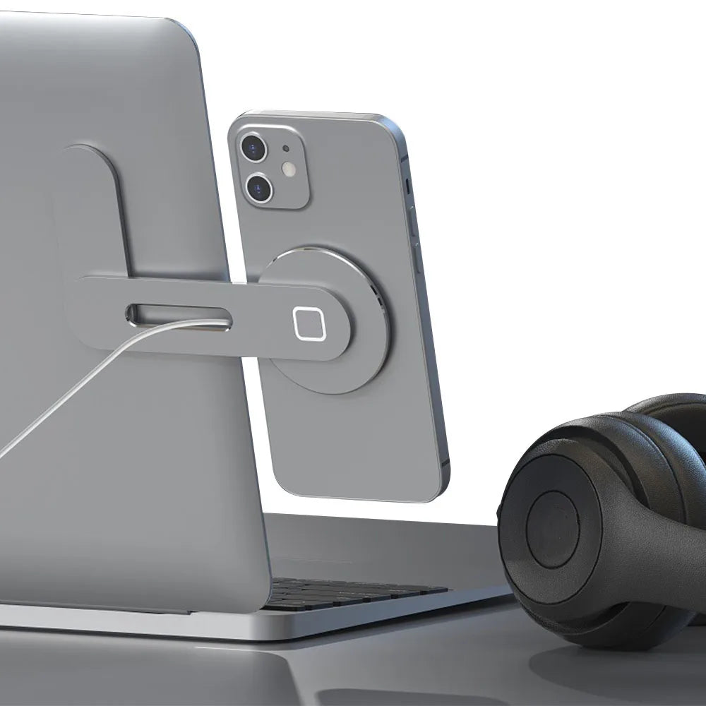 15W Fast Wireless Charger Magnetic Phone Holder forMagsafe forIPhone 14 13 12 Metal Expansion Bracket Laptop Screen Side Mount