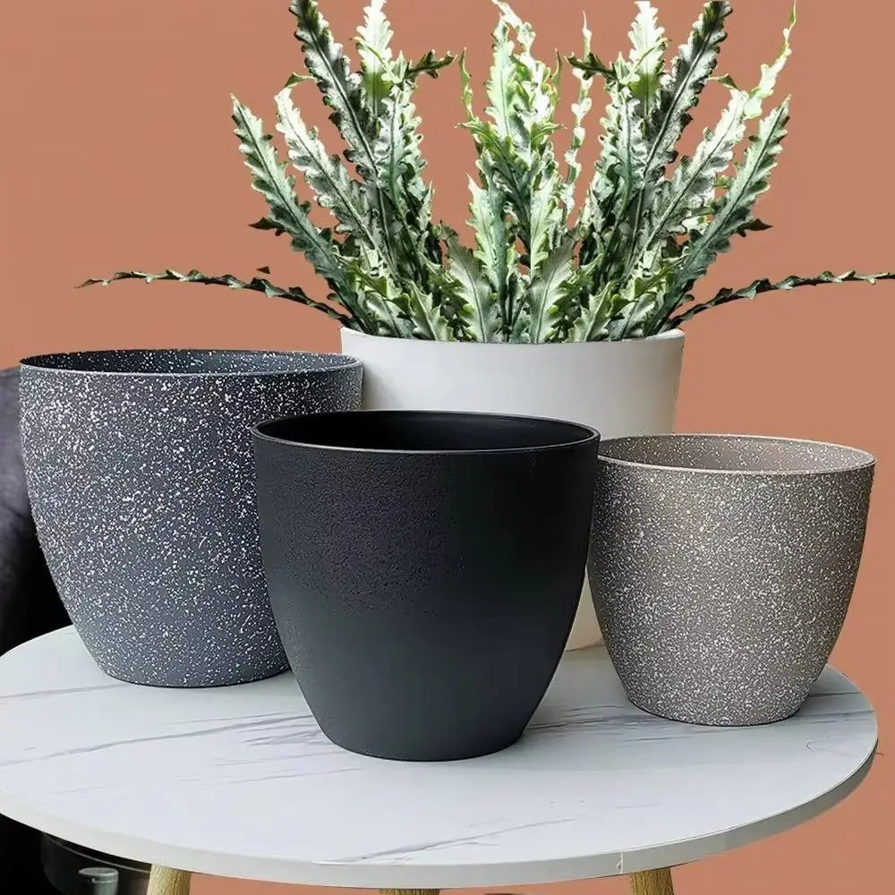 Frosted Imitation Stone Bonsai Flowerpot Balcony Plant Pot Home Decor Supplies Large-capacity Plant Growth And Cultivation Pot
