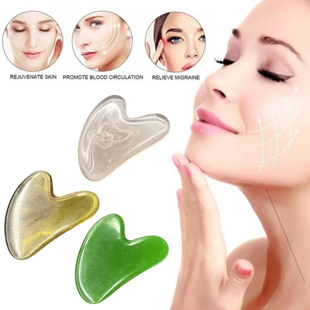 Natural Resin Gua Sha Facial Scraper Massager - Eye, Nose, and Face Care Tool - Skin Care Beauty SPA Gouache Tool