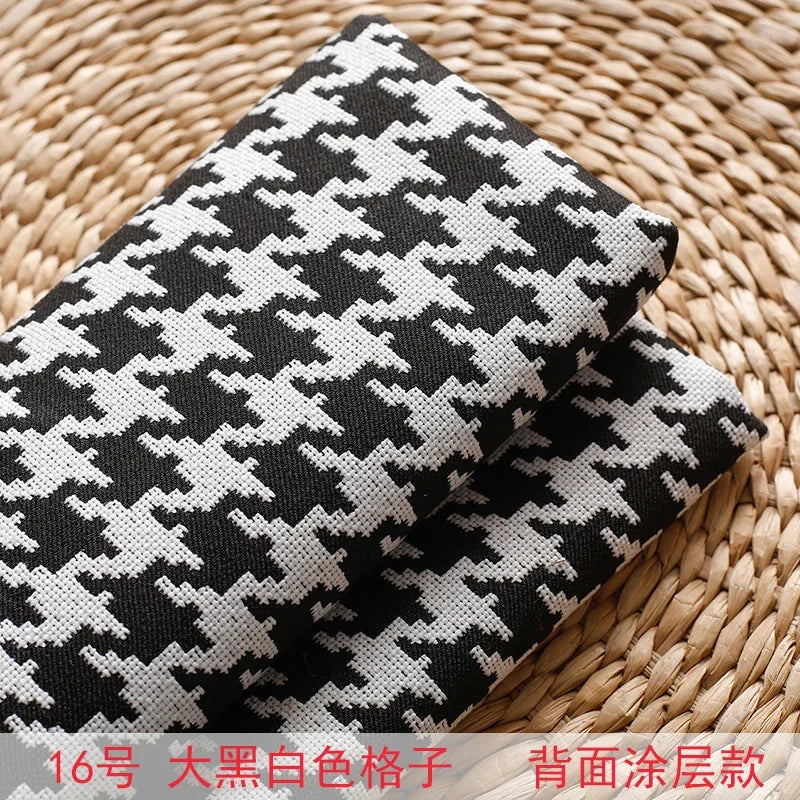 High-end Thousand Bird Grid Sofa Fabric Thickening Plaid Cotton Linen Cloth Tablecloth Pillow Cushion Cover Handmade DIY Fabric