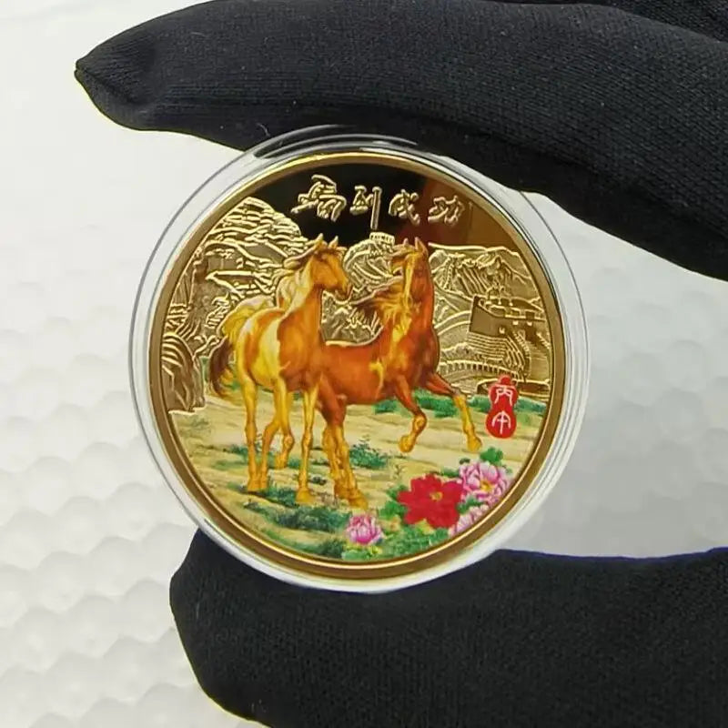 1PC  Metal Collection 2026 New Year Souvenir 40mm Chinese Coins Lucky Animal Horse Collectible Coins