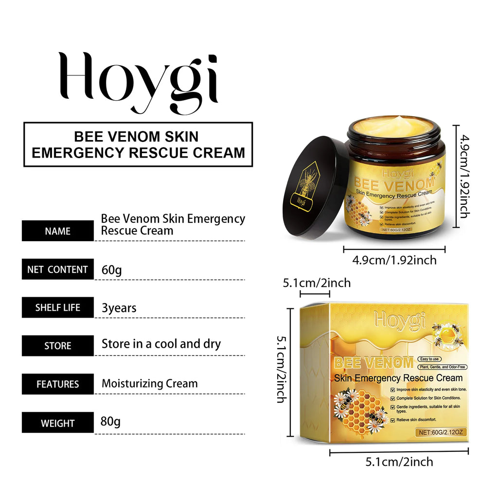 Bee Venom Skin Care Cream-Moisturizing Nourishing Lotion, Relieves Dryness Soothes Redness, Strengthens Barrier & Youthful Look