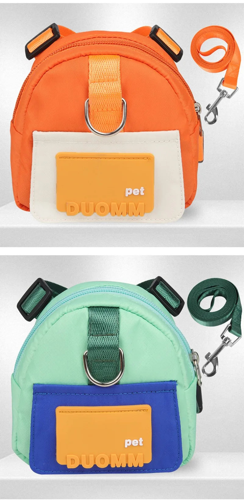 Cute Adjustable Pet Backpack with Harness Leashes Outdoor Travel Portable Dog Training Treat Pouch Pet Puppy Snack Storage Bags