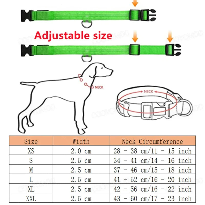 3 Modes Dog Luminous Charge Collar Led Usb Cat
