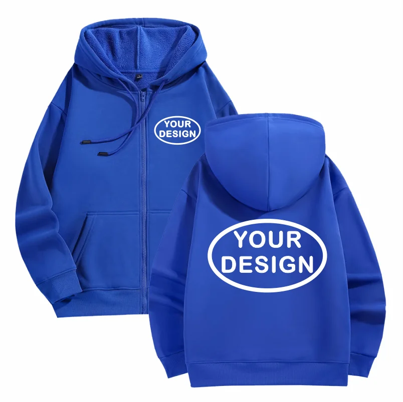 Customize Your Logo Zipper Sweatshirt For Men And Women Loose Casual Fashionable Long Sleeved Sportswear Personalized Embroidery