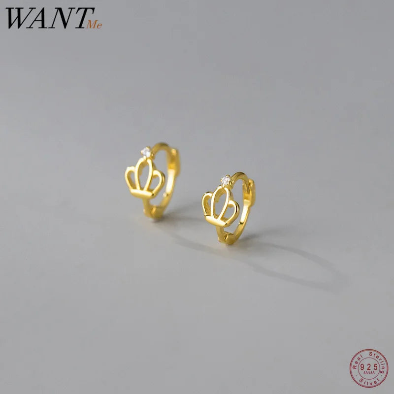 WANTME 925 Sterling Silver Fashion Hollow Out Princess Crown