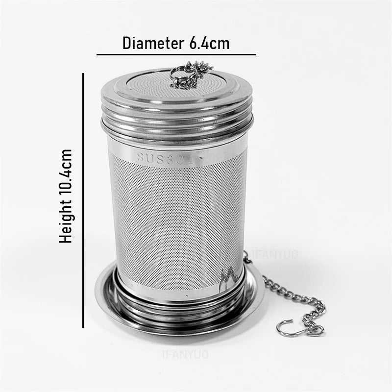 Fine Mesh Filter Tea Infuser Cylindrical 304 Stainless Steel Threaded Connection Teapot Strainer Spice Herb Kitchen Accessories