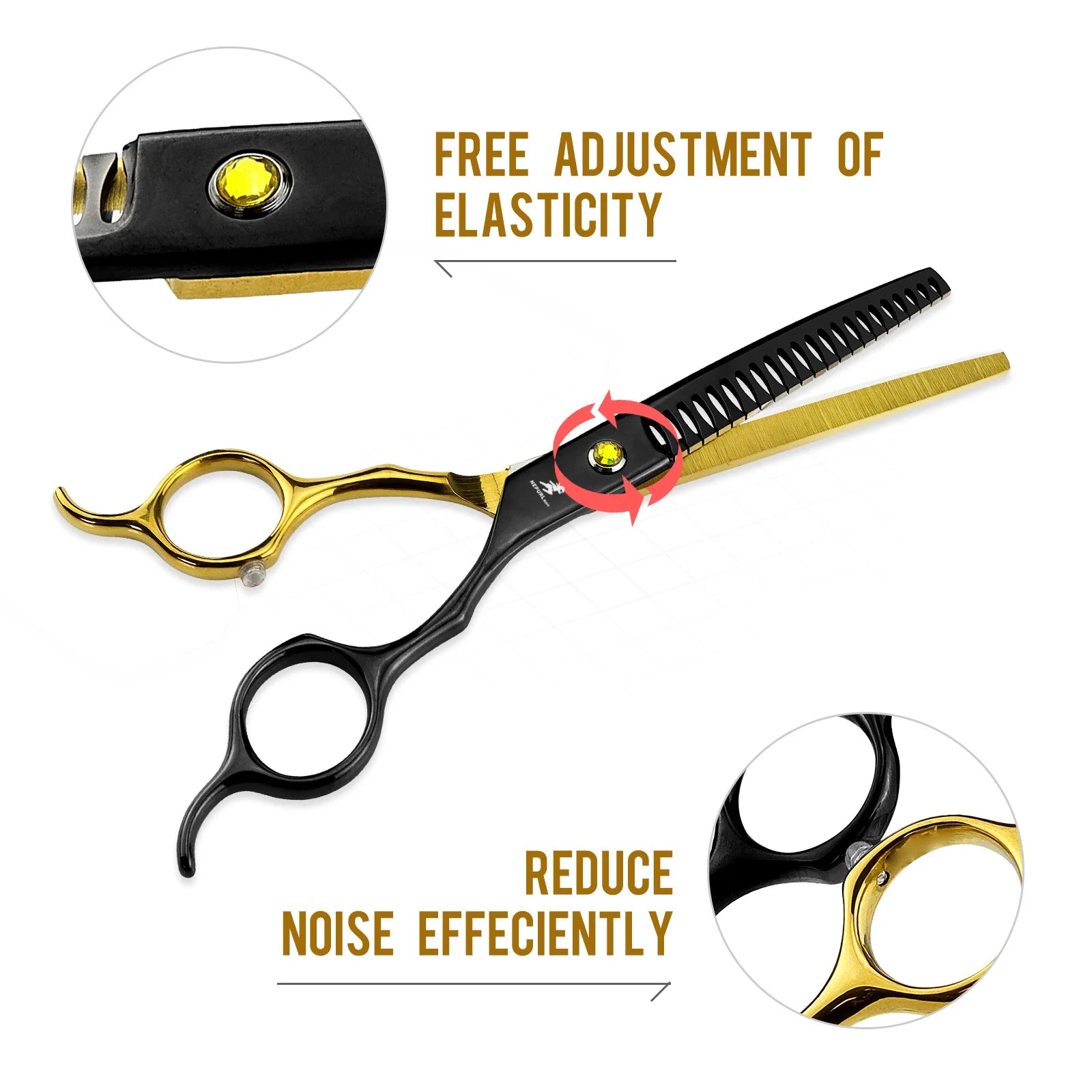 Grooming Scissors Japan Stainless 6.5" Professional Pet Scissors Curved Chunker Scissors for Groomer Bend Down Thinning Shears