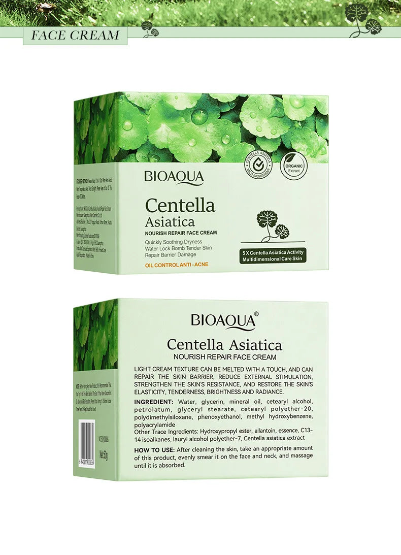 BIOAQUA Asiatic Centella Face Cream Moisturizing Whitening Anti-Aging Anti Acne Facial Cream Beauty Face Skin Care Products