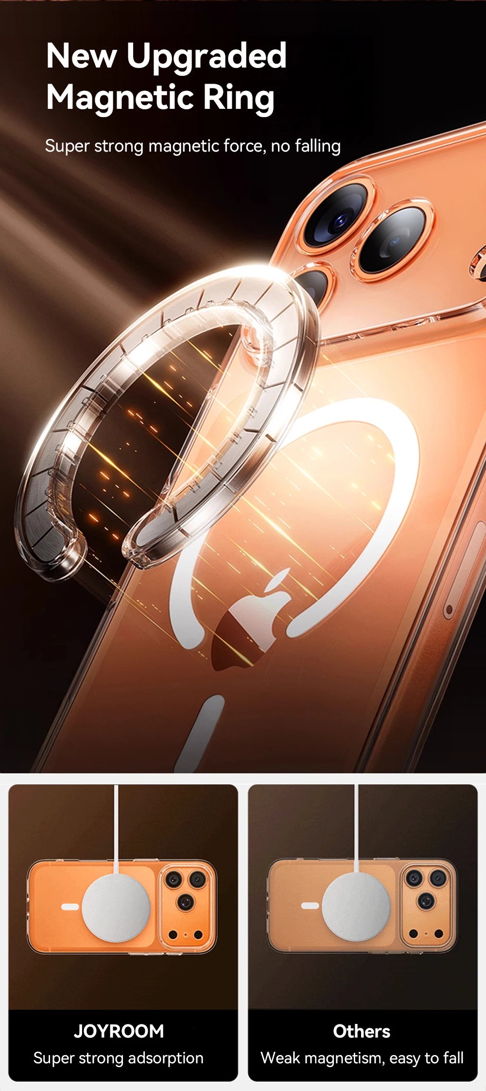 Joyroom Magnetic Case For iPhone 17 16 Pro Max Case Anti Yellow Transparent Cover For iPhone 17 Pro Wireless Charger Thin Cover