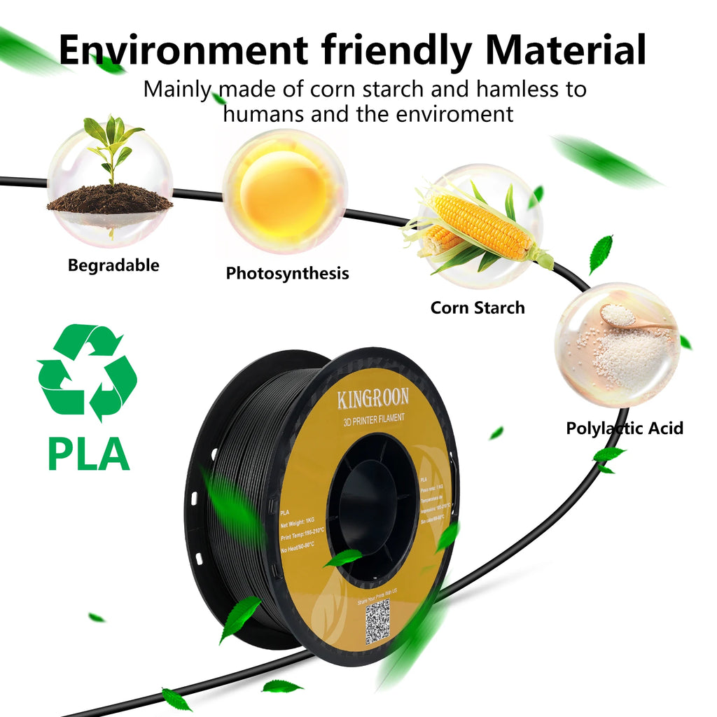 KINGROON 10KG PLA Filament PETG 3D Filament 1.75mm For