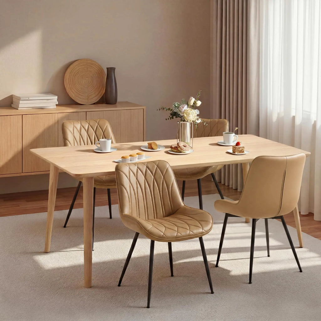 Modern Faux Leather Dining Chairs Set of 2 Upholstered