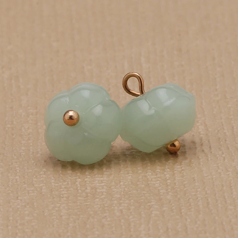 Glass Imitation Jade Mushroom Buttons Exquisite Retro Shirt Button Buckles for Cheongsam Cardigan Decor Sewing Scrapbooking