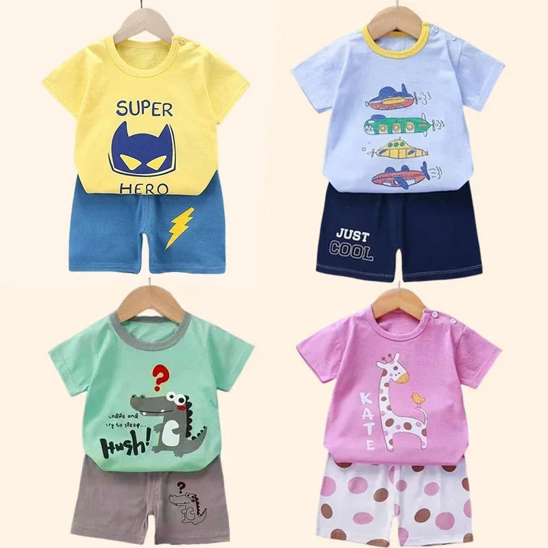 Children's Sets Mother Kids Clothes Boys Girl T-shirt Shorts