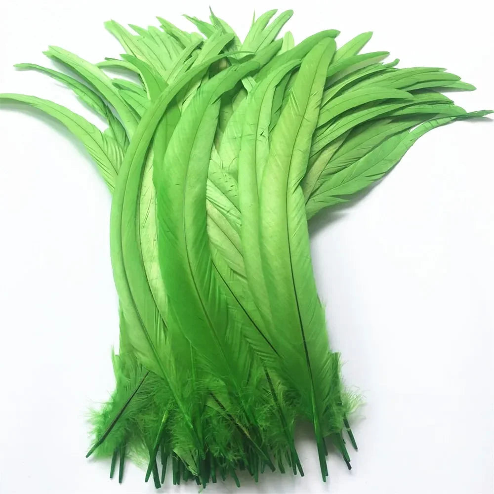 Top Quality 50 Pcs Pure White Rooster Tail Feather 30-35cm 12-14inch Natural Feathers Wedding Decoration clothing accessories